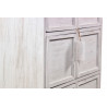 Meuble Semainier Chiffonnier Grainetier Bois 6 Tiroirs Cerusé Blanc Nu 58x40.5x76cm