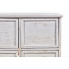 Meuble Semainier Chiffonnier Grainetier Bois 6 Tiroirs Cerusé Blanc Nu 58x40.5x76cm