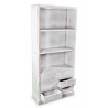 Buffet Vaisselier Rangement Bois 6 Tiroirs Cerusé Blanc Nu 78x34x168cm