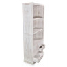 Buffet Vaisselier Rangement Bois 6 Tiroirs Cerusé Blanc Nu 78x34x168cm