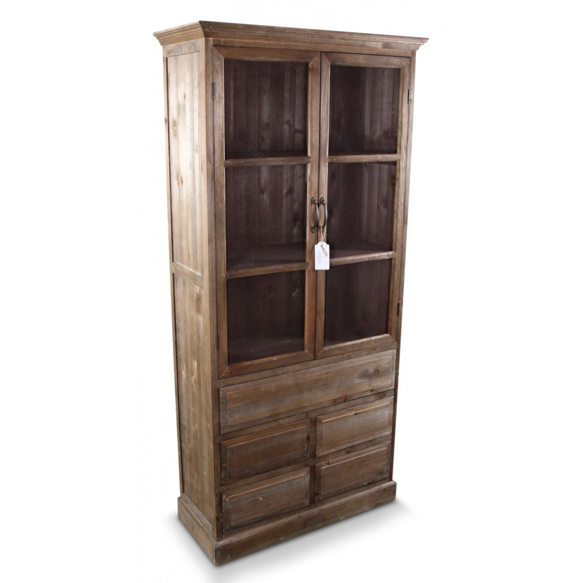 Buffet Vaisselier Rangement Bois 5 Tiroirs Nu 81x35x169cm