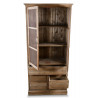 Buffet Vaisselier Rangement Bois 5 Tiroirs Nu 81x35x169cm