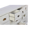 Meuble Semainier Chiffonnier Grainetier Bois 10 Tiroirs Cerusé Blanc 125x35x80cm