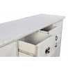 Meuble Semainier Chiffonnier Grainetier Bois 10 Tiroirs Cerusé Blanc 125x35x80cm