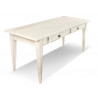 Table à Manger Bois 4 Tiroirs Cerusé Blanc 180x71x79.5cm