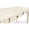 Table à Manger Bois 4 Tiroirs Cerusé Blanc 180x71x79.5cm