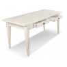 Table à Manger Bois 4 Tiroirs Cerusé Blanc 180x71x79.5cm