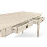 Table à Manger Bois 4 Tiroirs Cerusé Blanc 180x71x79.5cm