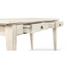 Table à Manger Bois 4 Tiroirs Cerusé Blanc 180x71x79.5cm