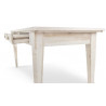 Table à Manger Bois 4 Tiroirs Cerusé Blanc 180x71x79.5cm