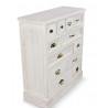 Meuble Semainier Chiffonnier Grainetier Bois Cerusé Blanc 12 Tiroirs 84x32x92cm