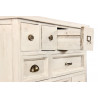 Meuble Semainier Chiffonnier Grainetier Bois Cerusé Blanc 12 Tiroirs 84x32x92cm