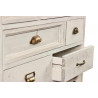 Meuble Semainier Chiffonnier Grainetier Bois Cerusé Blanc 12 Tiroirs 84x32x92cm