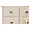 Meuble Semainier Chiffonnier Grainetier Bois 15 Tiroirs Cerusé Blanc 200x55x85cm