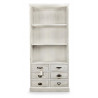 Buffet Vaisselier Rangement Bois 6 Tiroirs Cerusé Blanc 78x34x168cm