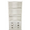 Buffet Vaisselier Rangement Bois 6 Tiroirs Cerusé Blanc 78x34x168cm