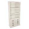 Buffet Vaisselier Rangement Bois 6 Tiroirs Cerusé Blanc 78x34x168cm