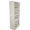 Buffet Vaisselier Rangement Bois 6 Tiroirs Cerusé Blanc 78x34x168cm