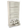 Buffet Vaisselier Rangement Bois 6 Tiroirs Cerusé Blanc 78x34x168cm