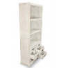 Buffet Vaisselier Rangement Bois 6 Tiroirs Cerusé Blanc 78x34x168cm