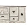 Meuble Semainier Chiffonnier Grainetier Bois 14 Tiroirs Cerusé Blanc 125x40x99cm