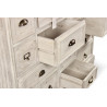 Meuble Semainier Chiffonnier Grainetier Bois 14 Tiroirs Cerusé Blanc 125x40x99cm