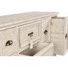 Meuble Semainier Chiffonnier Grainetier Bois 14 Tiroirs Cerusé Blanc 125x40x99cm