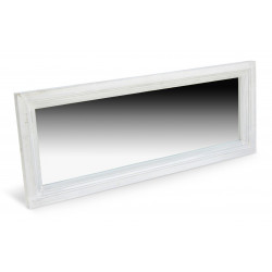 Miroir Ancien Rectangulaire Bois Blanc Cerusé 155x5.5x60cm