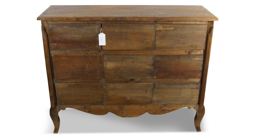 Commode 9 Tiroirs Bois Nu 121x40x94cm