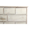 Meuble Semainier Chiffonnier Grainetier Bois 16 Tiroirs Cerusé Blanc Nu 170x35x92cm