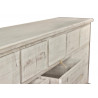 Meuble Semainier Chiffonnier Grainetier Bois 16 Tiroirs Cerusé Blanc Nu 170x35x92cm